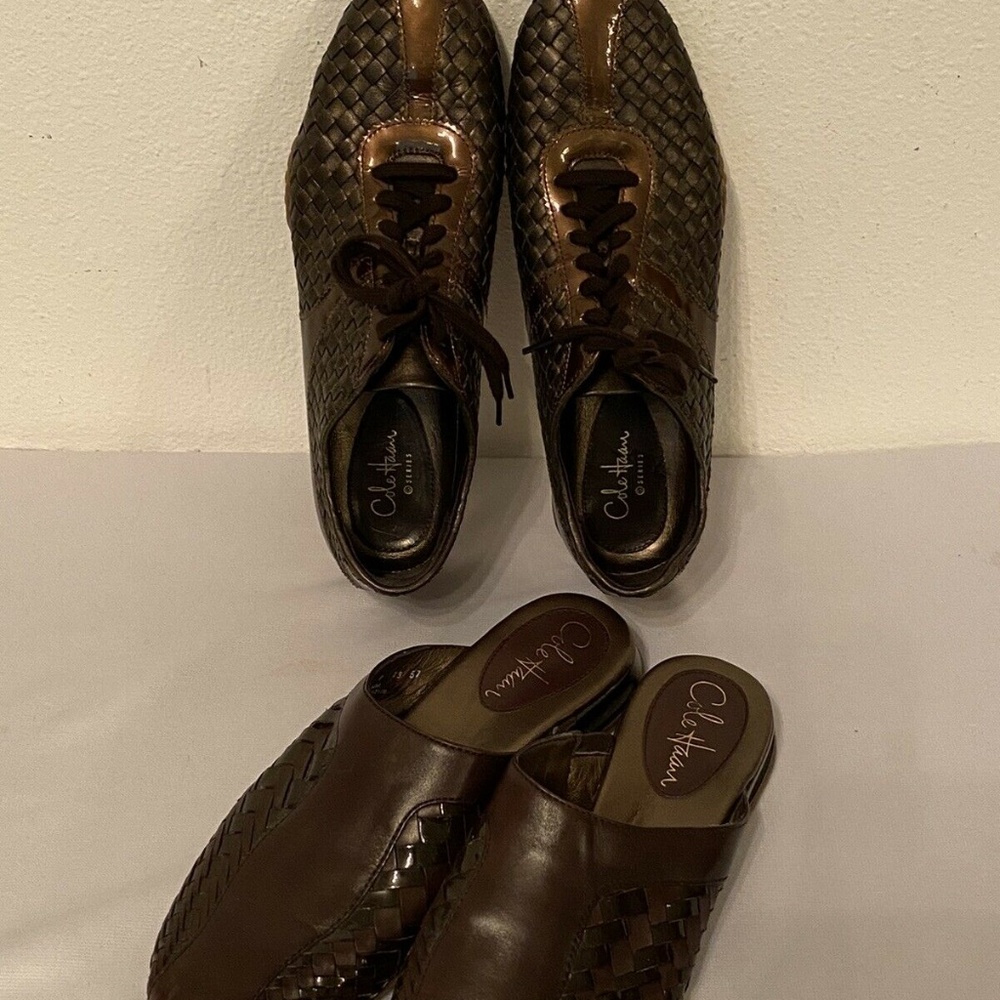 Cole Haan Copper Brown Weave Pattern Set of 2 PR
